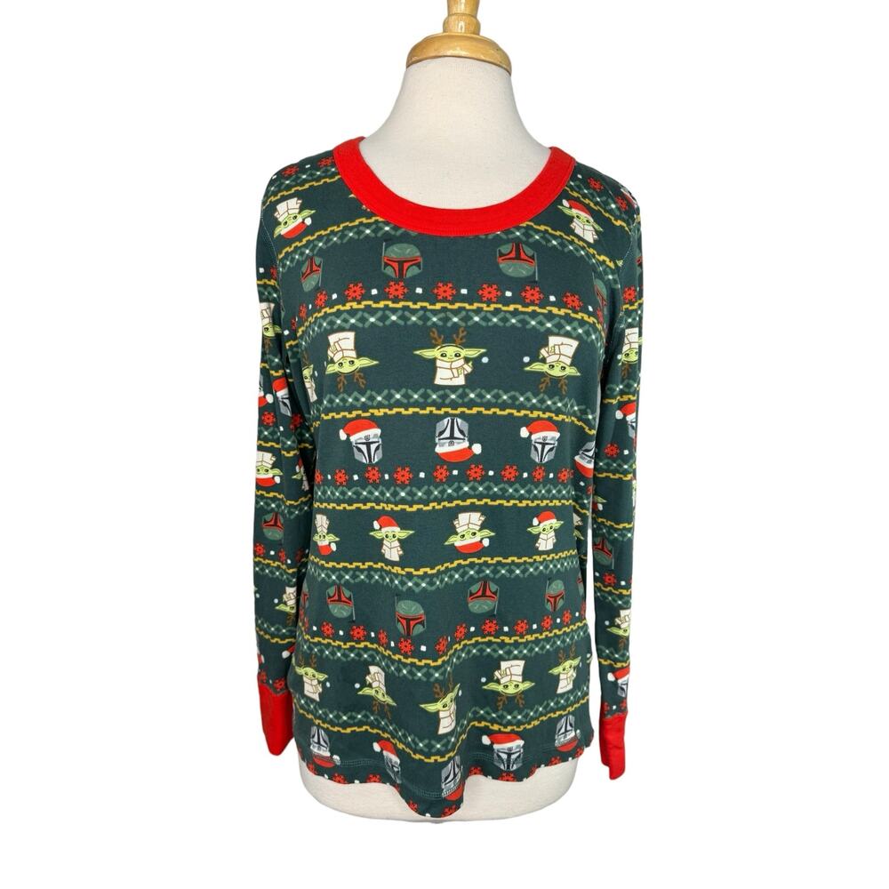 HANNA ANDERSSON *NEW* Star Wars Holiday Green Grogu Long Pajama Top Womens Large